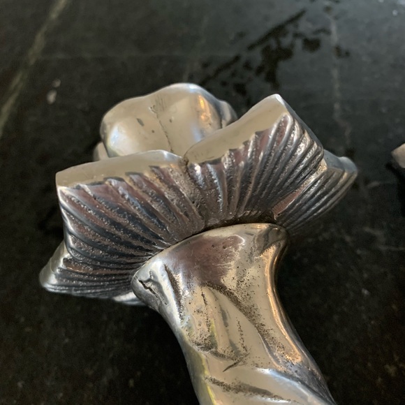 Set of 2 Vintage Pewter 8“ Candle Holders - Picture 4 of 6